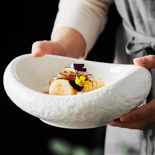 Textured Organic Shell Ceramic Bowl