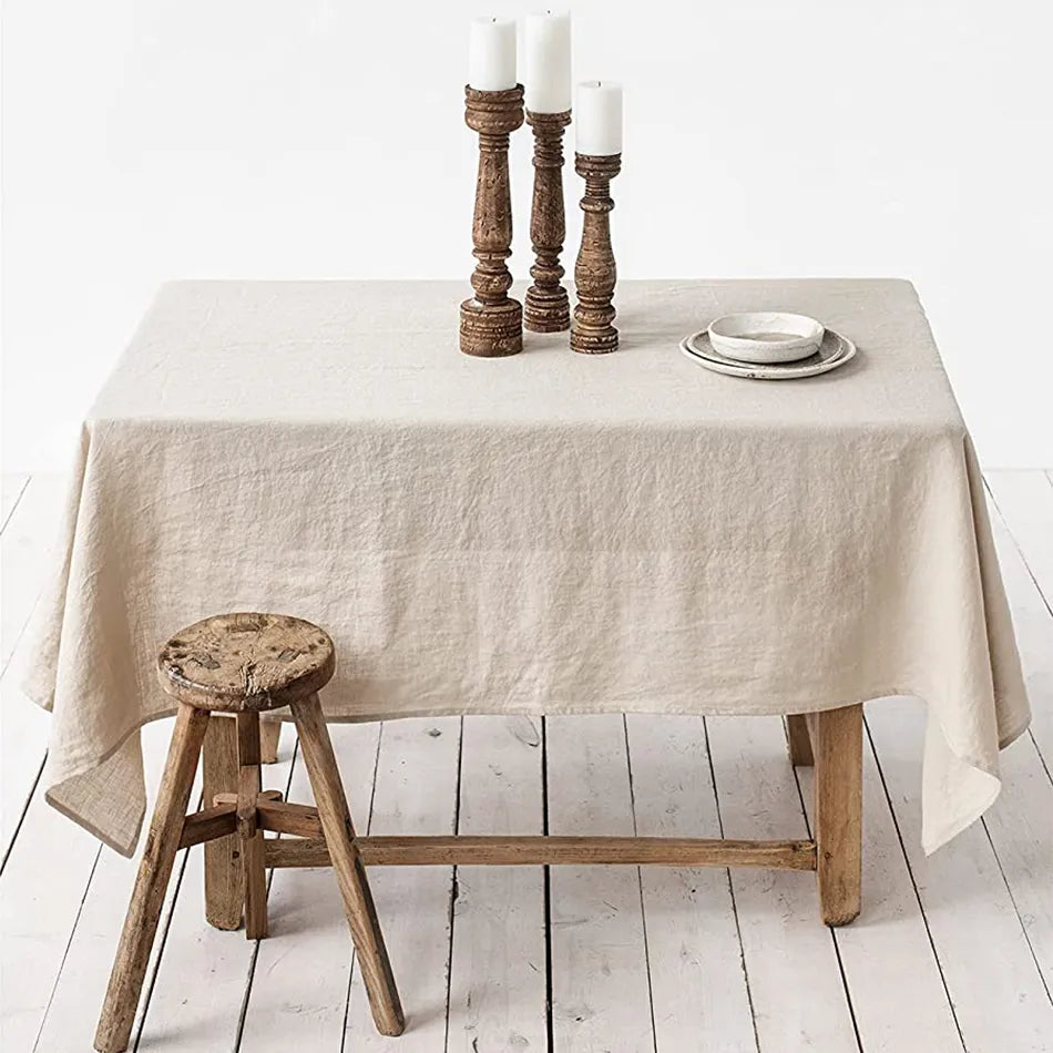European Linen Table Cloth Cover - Natural Linen
