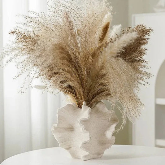 Designer Coral Vase - Beige