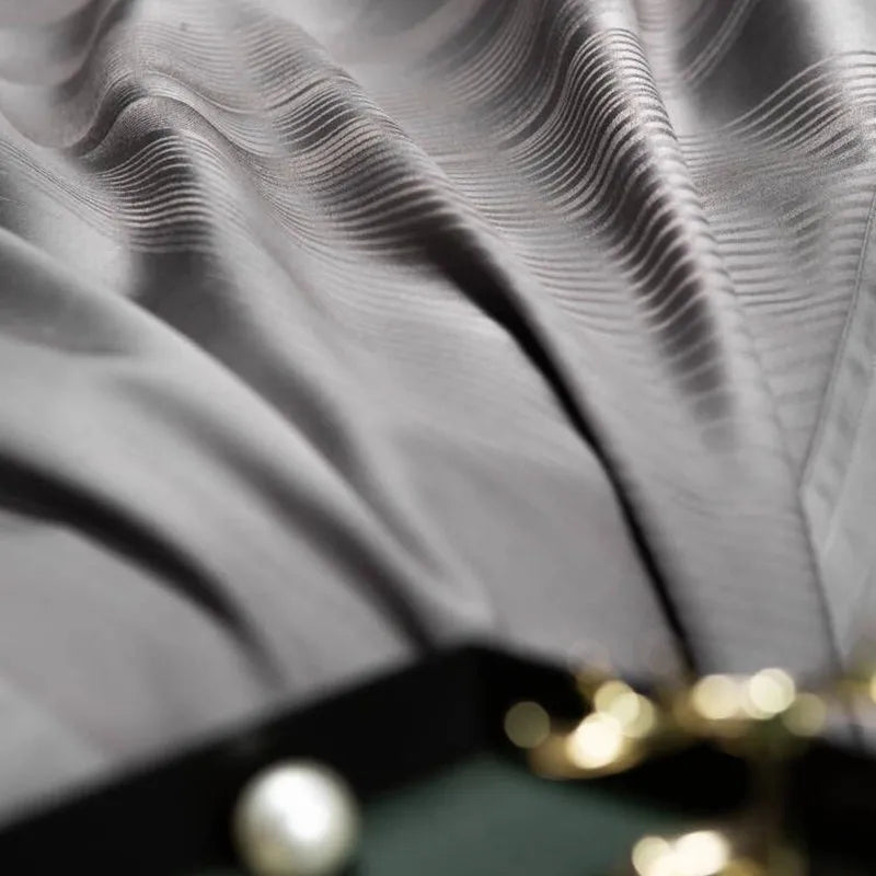 Marrati Premium Egyptian Cotton Duvet Cover Set - Silky Grey