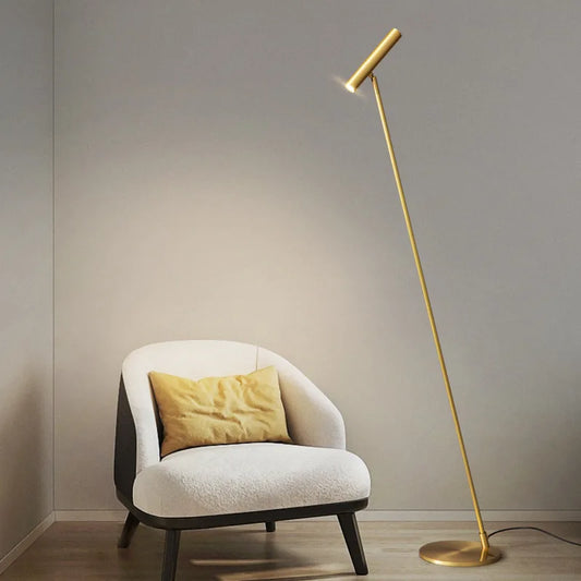 Nordic Torch Minimalist Floor Lamp - Brass