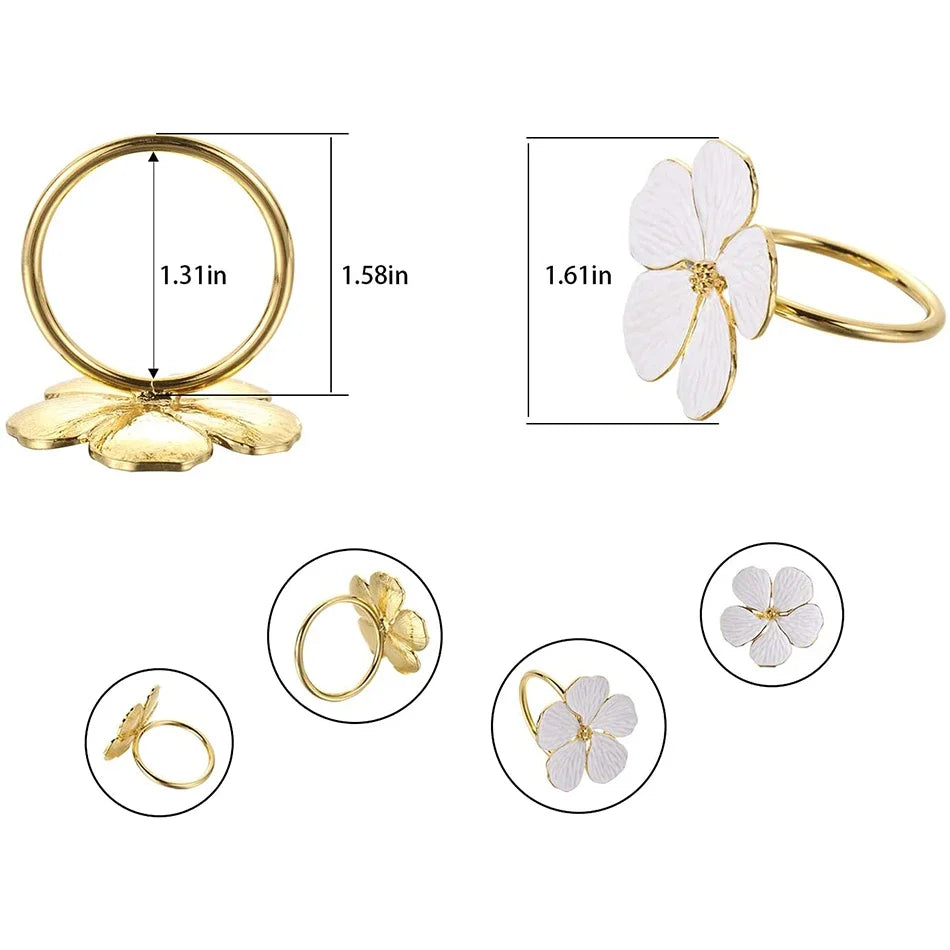 Flower Bloom Metal Napkin Rings
