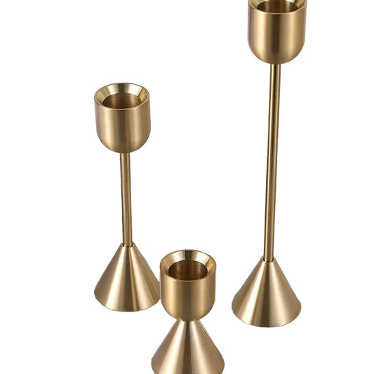 Capri Italy Gold Metal Candlestick Holders