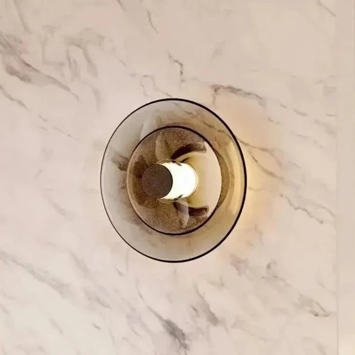 Gino Disc Wall Lamp - Walnut