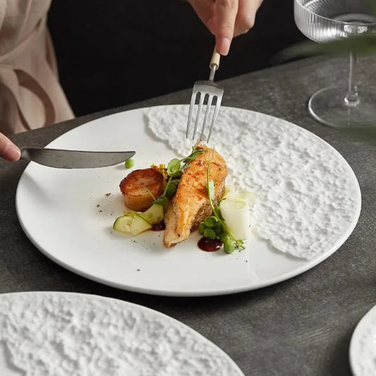 Sandy Beach Luxury Textured Ceramic Plate Collection