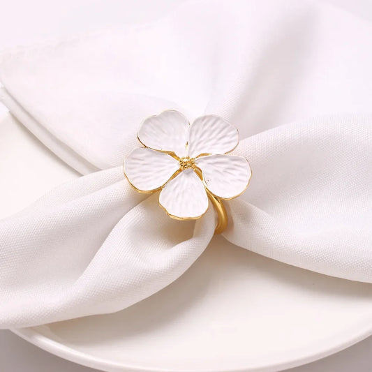 Flower Bloom Metal Napkin Rings