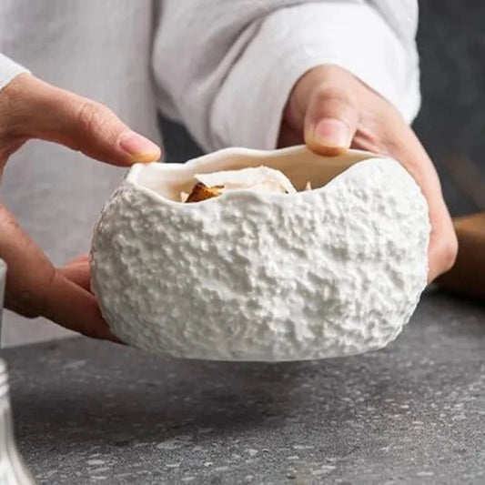 Hollow Rock Creative Ceramic Bowl