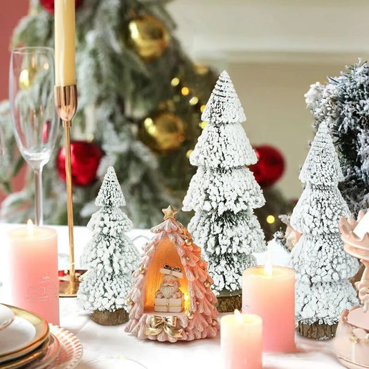 Snowy Christmas Tree Figurines