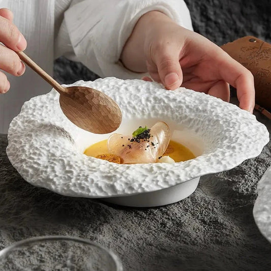 Marina Rock Texture Ceramic Deep Plate