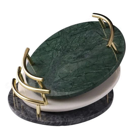 Rotunda Luxury Marble Stone Tray Collection