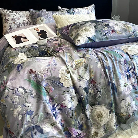 Blossom Egyptian Cotton Duvet Cover Set - Marina
