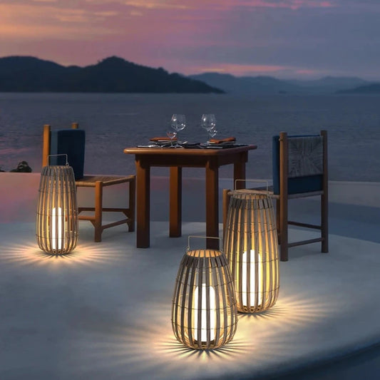 Santorini Handcrafted Rattan Lantern