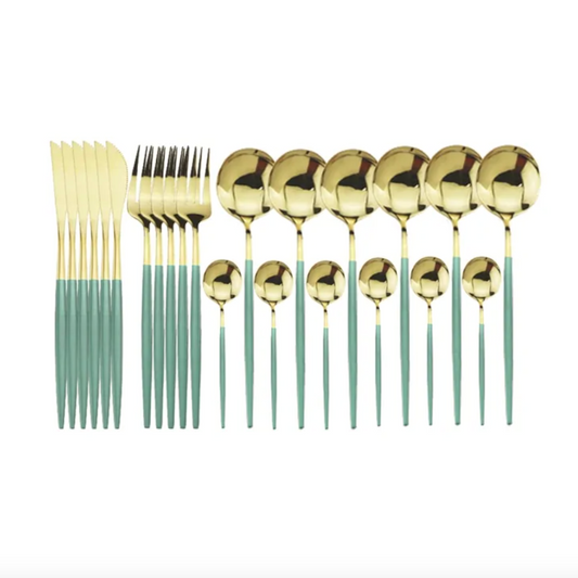 CASA Sicily Mint 24pcs Stainless Steel Cutlery Set