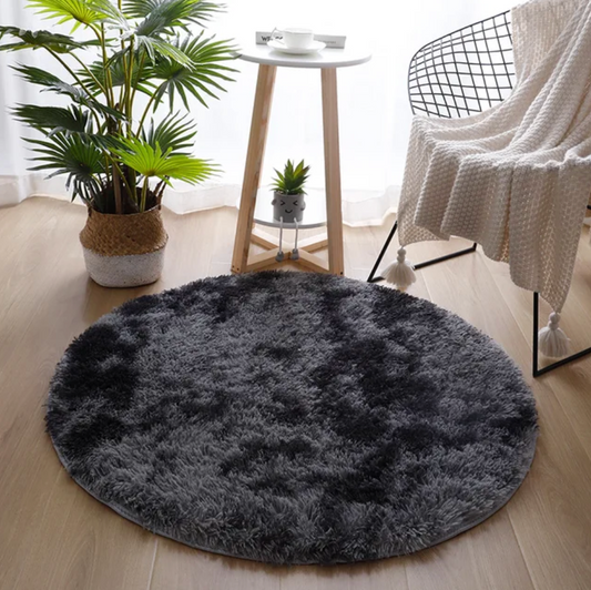Contaré Matari Round Rug - Dark Grey