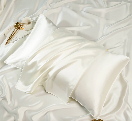 Premium Mulberry Silk Pillowcase - White