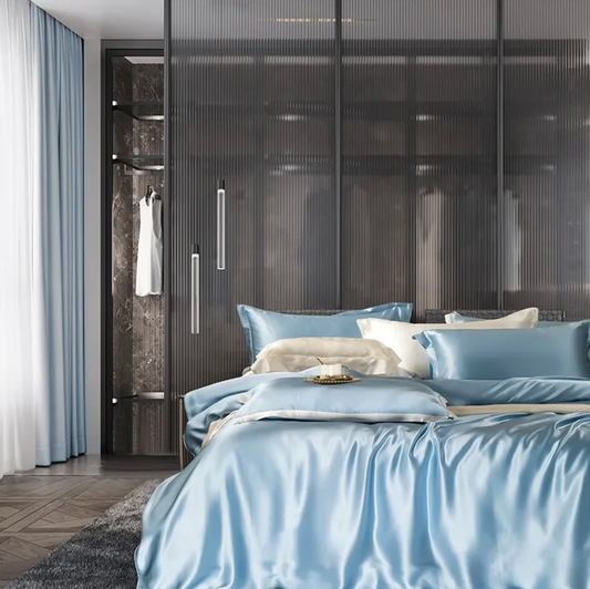 Mulberry Silk Bedding Set - Sky Mist