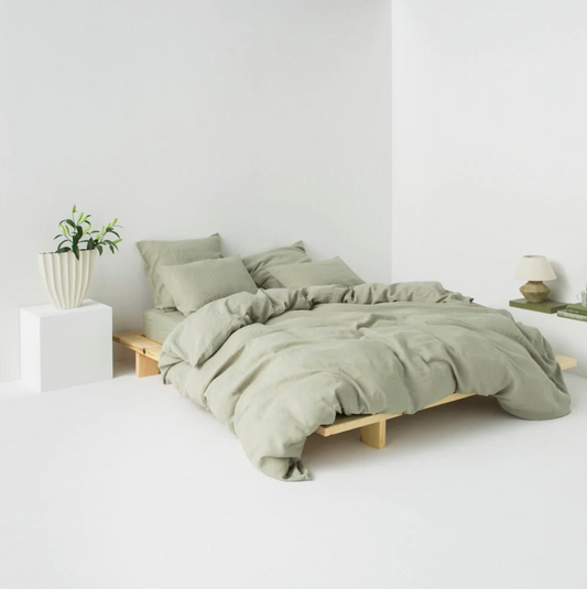 Toscana Sage Washed Linen Bedding Set