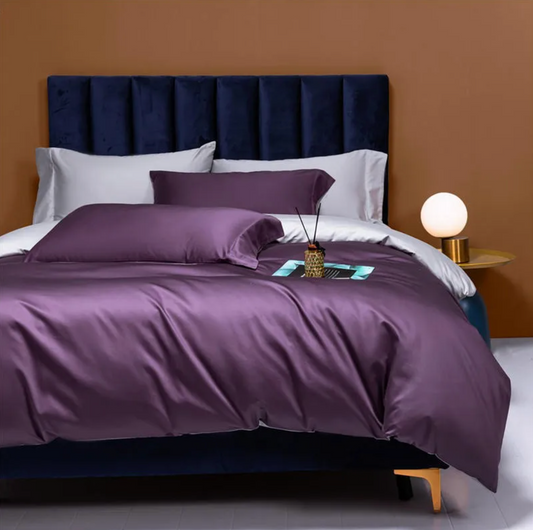 Silken Dream Egyptian Cotton Bedding Set - Purple