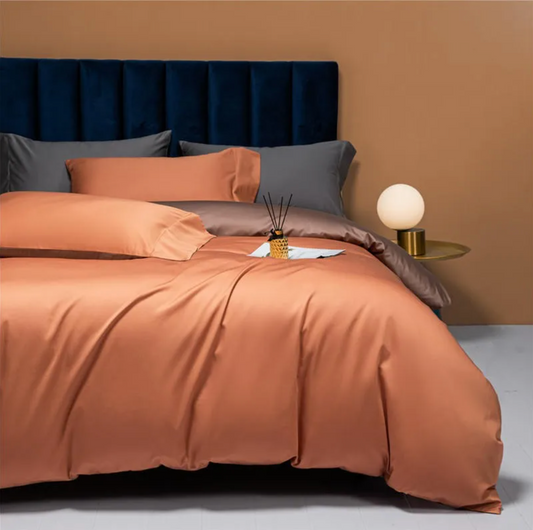 Silken Dream Egyptian Cotton Bedding Set - Orange