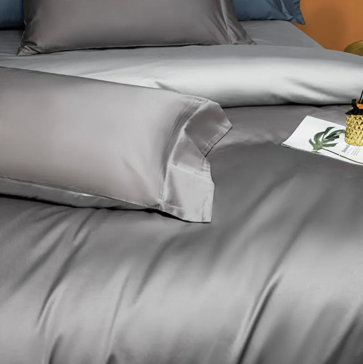 Silken Dream Egyptian Cotton Bedding Set - Silver
