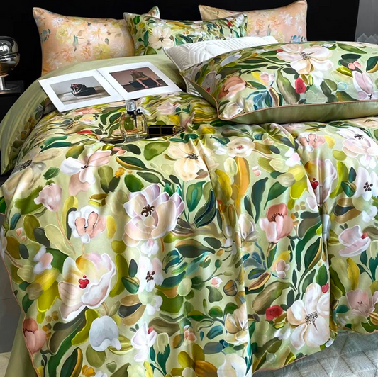 Blossom Egyptian Cotton Duvet Cover Set - Viola