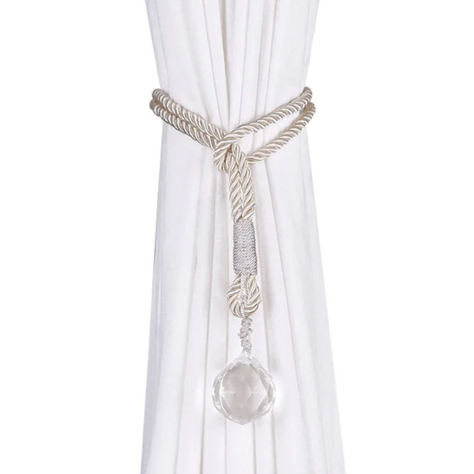 Sirena Crystal Curtain Tieback - Beige