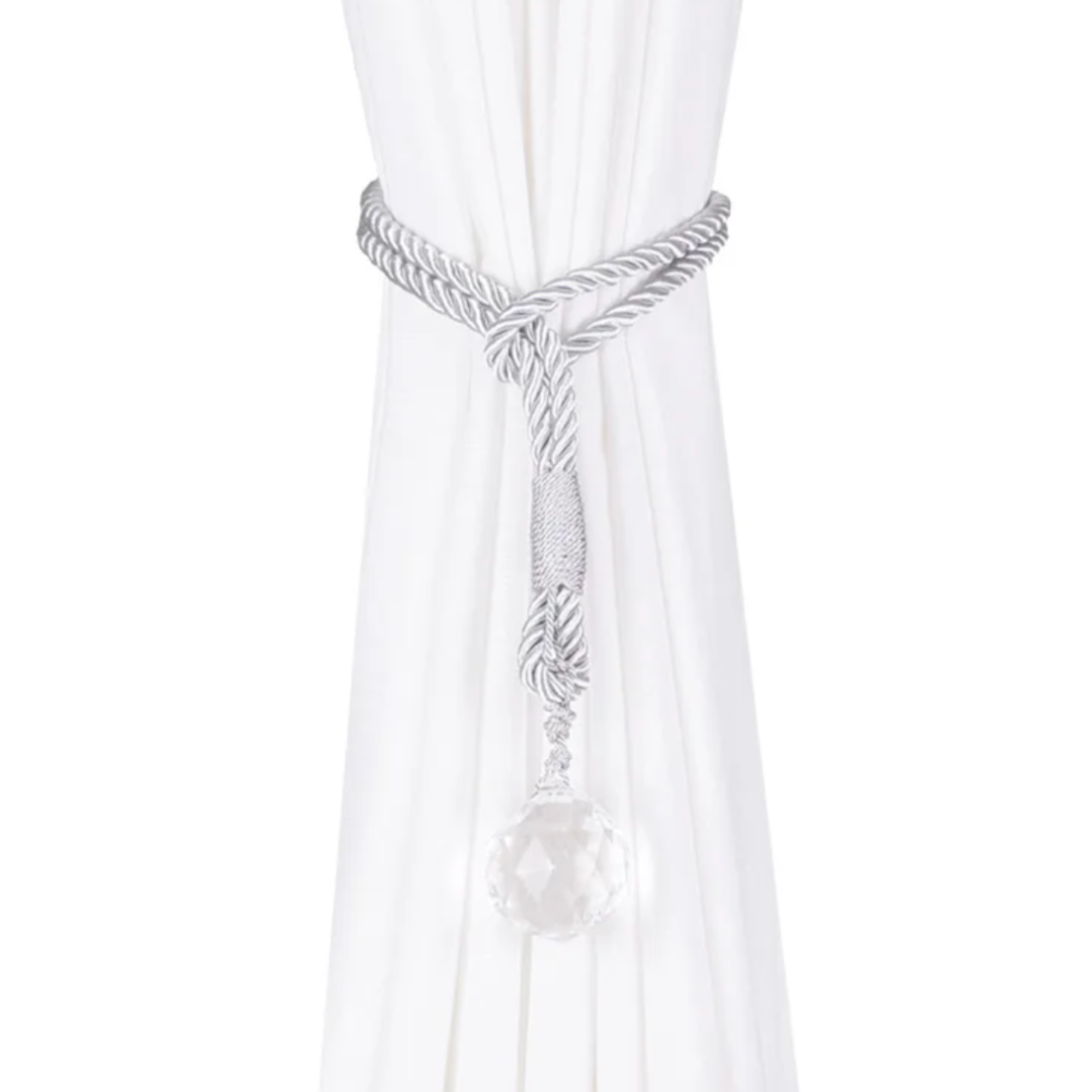Sirena Crystal Curtain Tieback - Silver