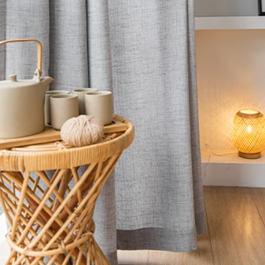 Japanese Style Thick Sheer Curtain - Grey