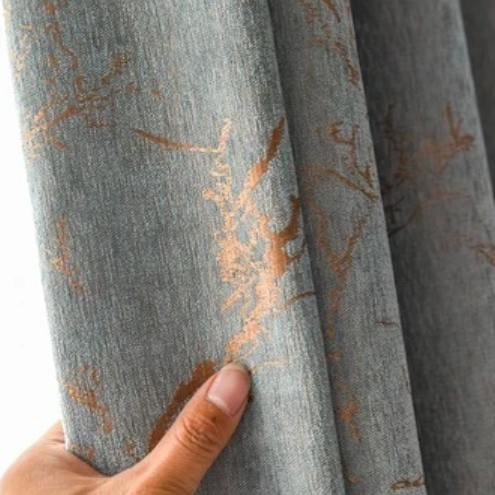 Ella Scandinavian Minimalist Blackout Curtain - Grey Blue