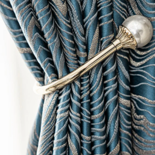 Malmö Contour Detail Blackout Curtain - Blue