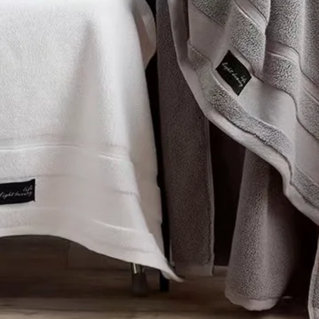 Scandinavian Light Luxury Cotton Bath Towel - Grey Sea