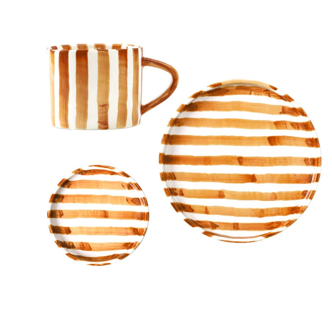 Toscana Art Ceramic Mug Collection - Orange Stripes
