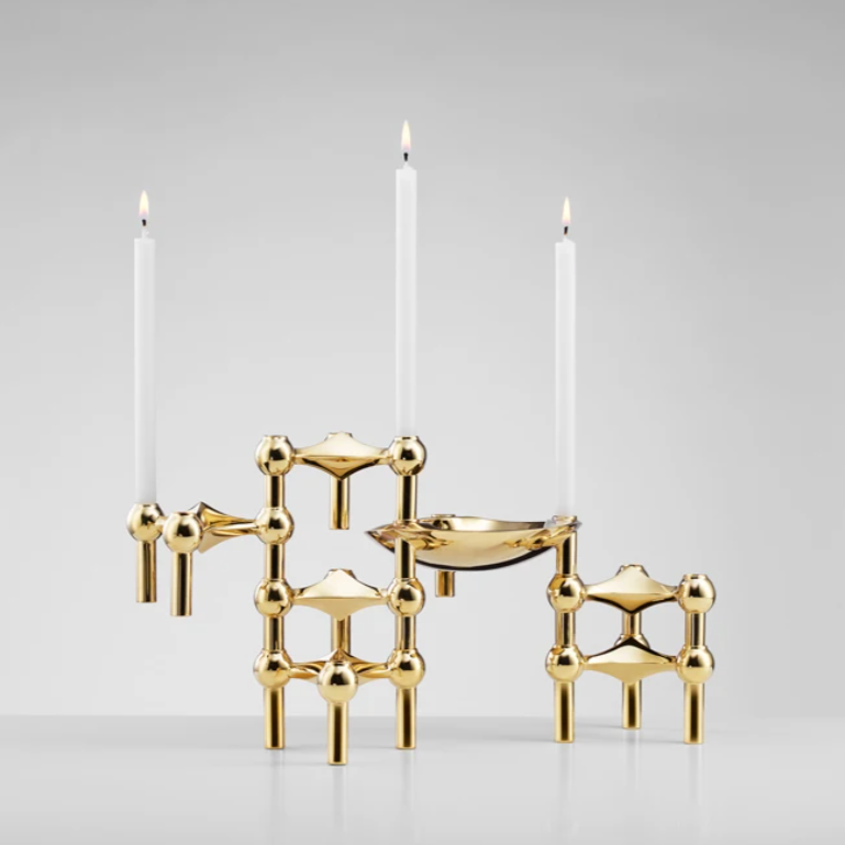 Scandinavian Metal Molecular Candlestick Holder - Gold