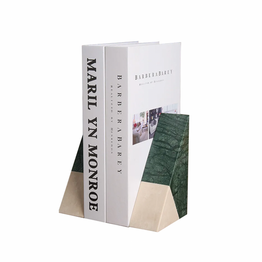 Indian Green Natural Marble Bookends