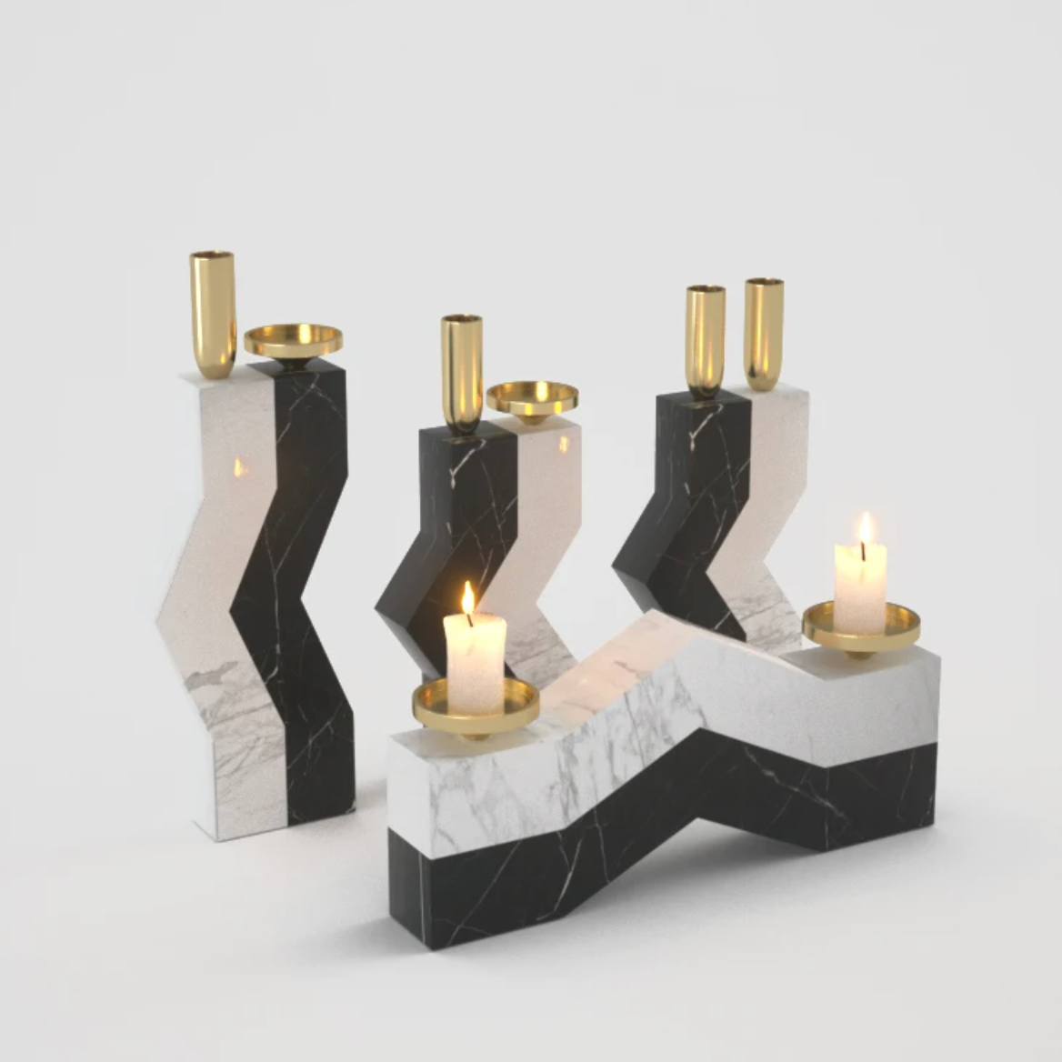 Volakos Marquina Marble Candle Holder - Thalia