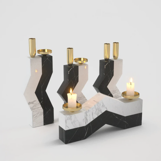 Volakos Marquina Marble Candle Holder - Thalia