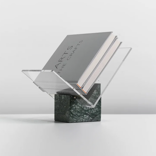 Scandi Marble Book Stand Organiser - Green