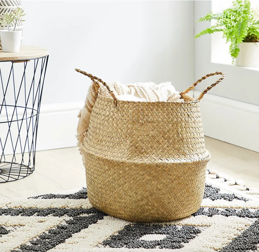 Mediterranean Natural Straw Storage Basket