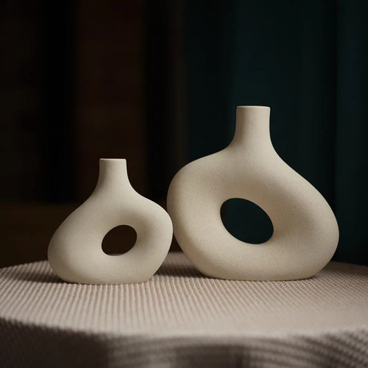 Pampas Beige Ceramic Vase Collection