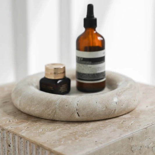 Italia Luxury Travertine Stone Round Plate