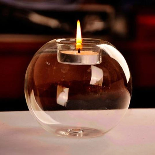 Crystal Ball Glass Light Candle Holder