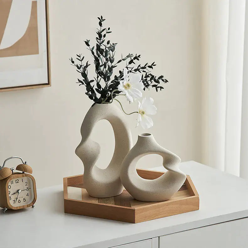 Scandinavian Twist Ceramic Vase Set