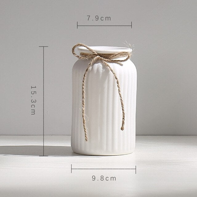 Kyathos White Ceramic Vases