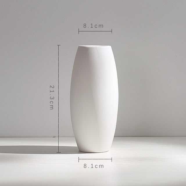 Kyathos White Ceramic Vases