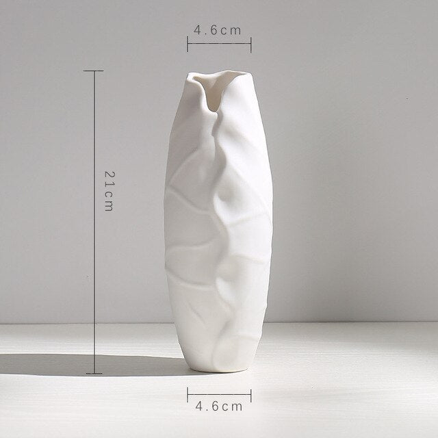 Kyathos White Ceramic Vases