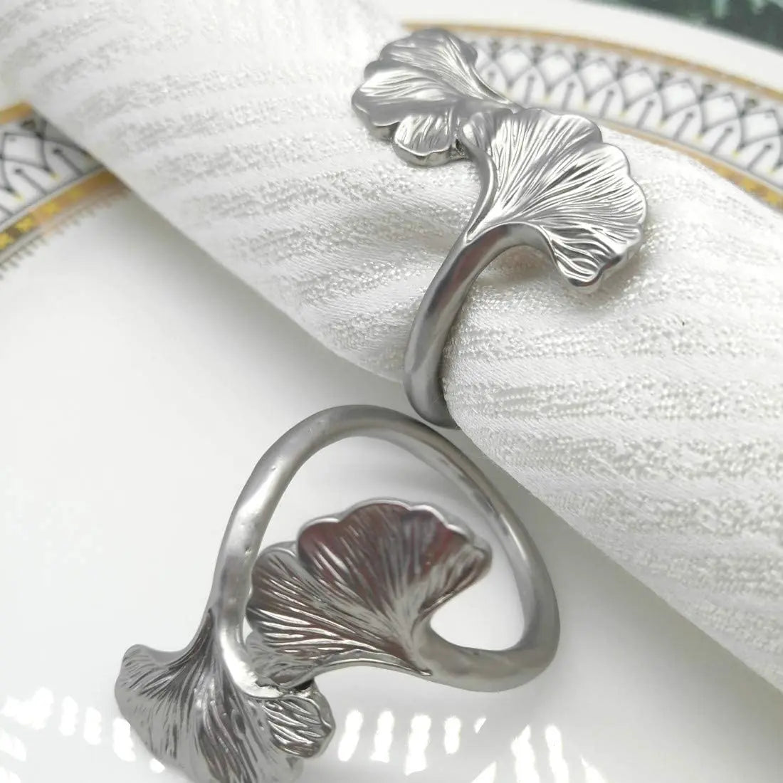 Leaf Metal Napkin Holder Rings