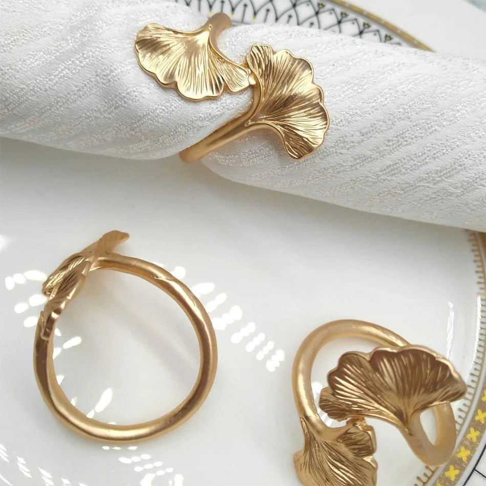 Leaf Metal Napkin Holder Rings