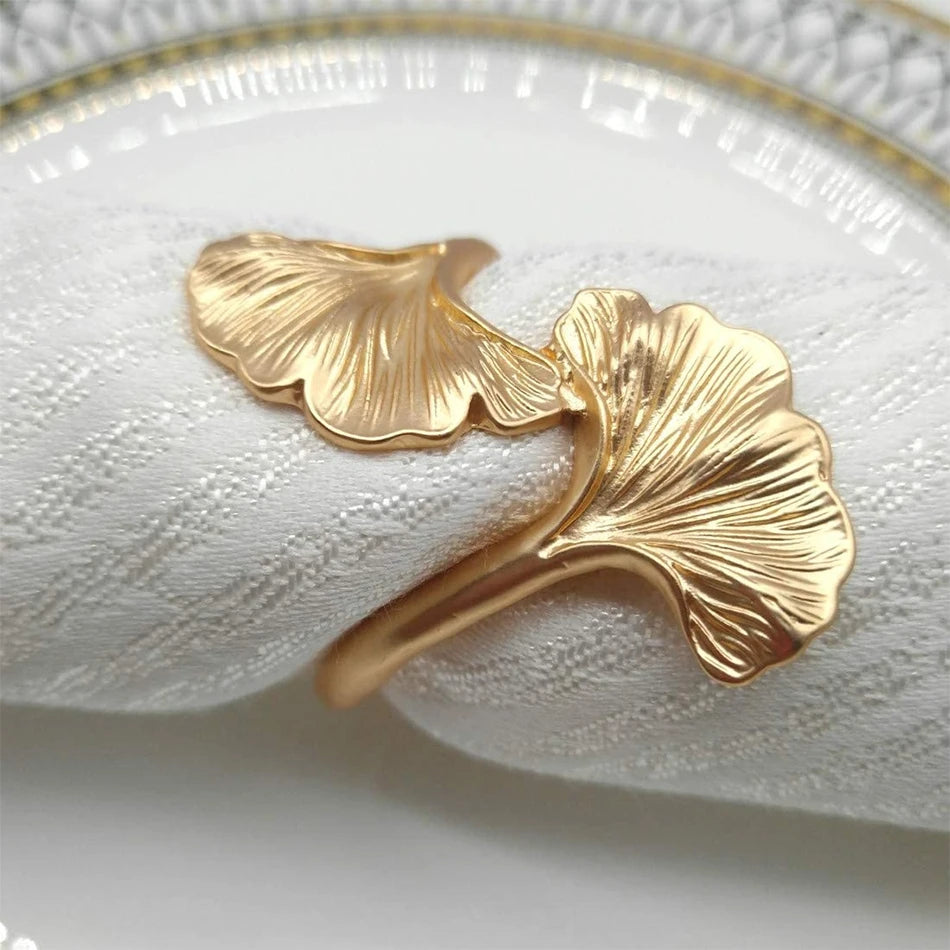 Leaf Metal Napkin Holder Rings