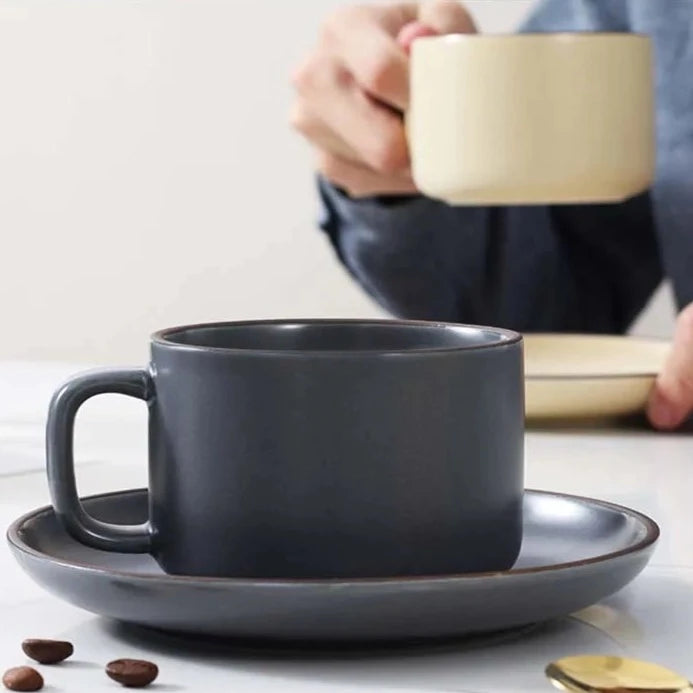 Francisco Ceramic Coffee Cup Set - Vanilla