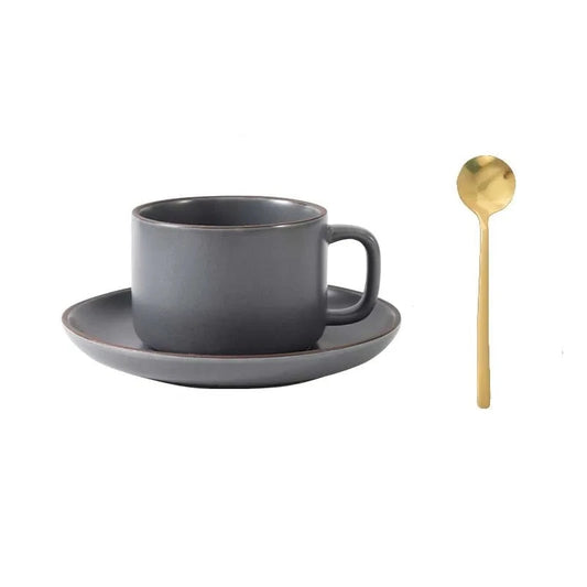 Francisco Ceramic Coffee Cup Set - Grey